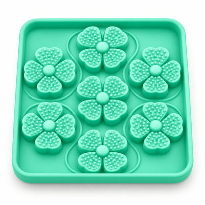 Four-Leaf Clover Silicone Pet Lick Mat, 2 Shapes, By GAVPEPY image 11 - DPlickmat13-Green-V4.jpg