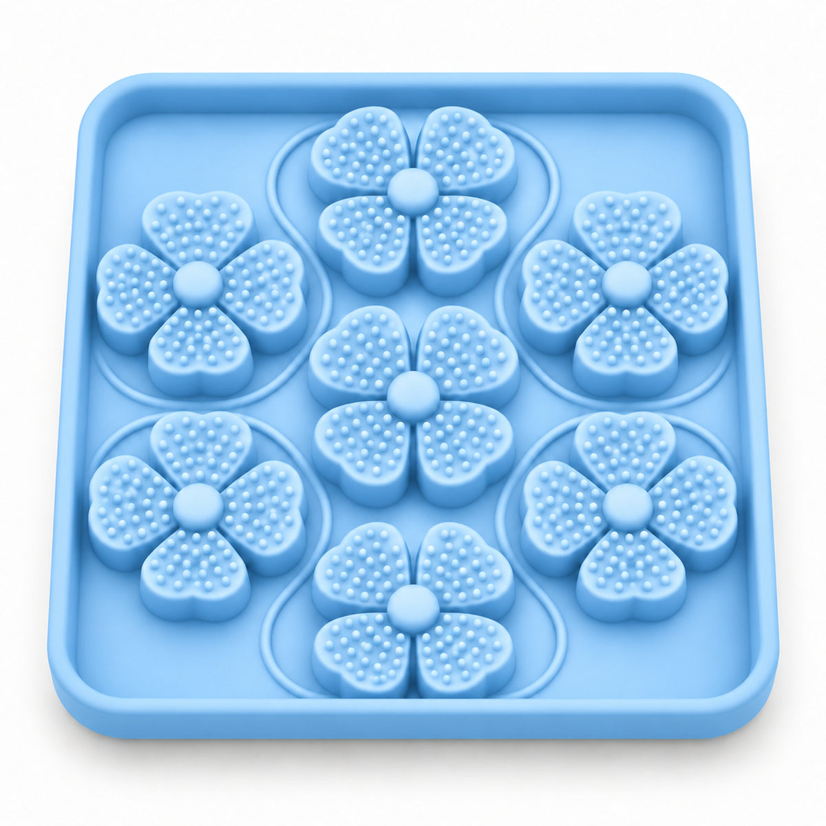 Four-Leaf Clover Silicone Pet Lick Mat, 2 Shapes, By GAVPEPY image 6 - DPlickmat13-LightBlue.jpg