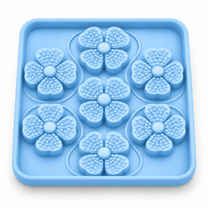 Four-Leaf Clover Silicone Pet Lick Mat, 2 Shapes, By GAVPEPY image 6 - DPlickmat13-LightBlue.jpg