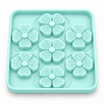 Four-Leaf Clover Silicone Pet Lick Mat, 2 Shapes, By GAVPEPY image 9 - DPlickmat13-PaleAquaGreen-V13.jpg