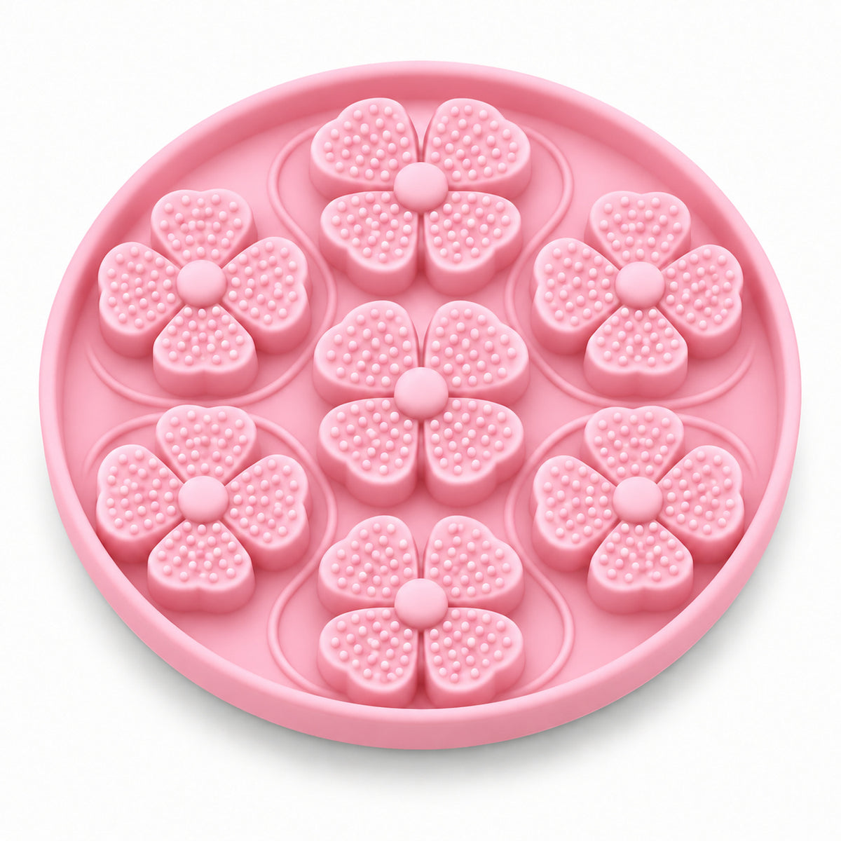 Four-Leaf Clover Silicone Pet Lick Mat, 2 Shapes, By GAVPEPY image 10 - DPlickmat13-Pink.jpg