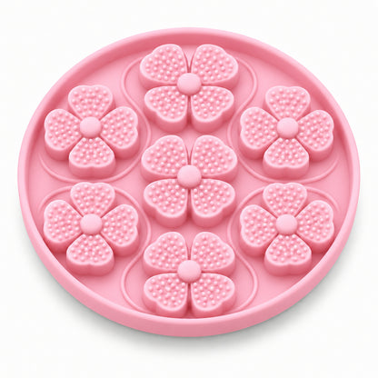 Four-Leaf Clover Silicone Pet Lick Mat, 2 Shapes, By GAVPEPY image 10 - DPlickmat13-Pink.jpg
