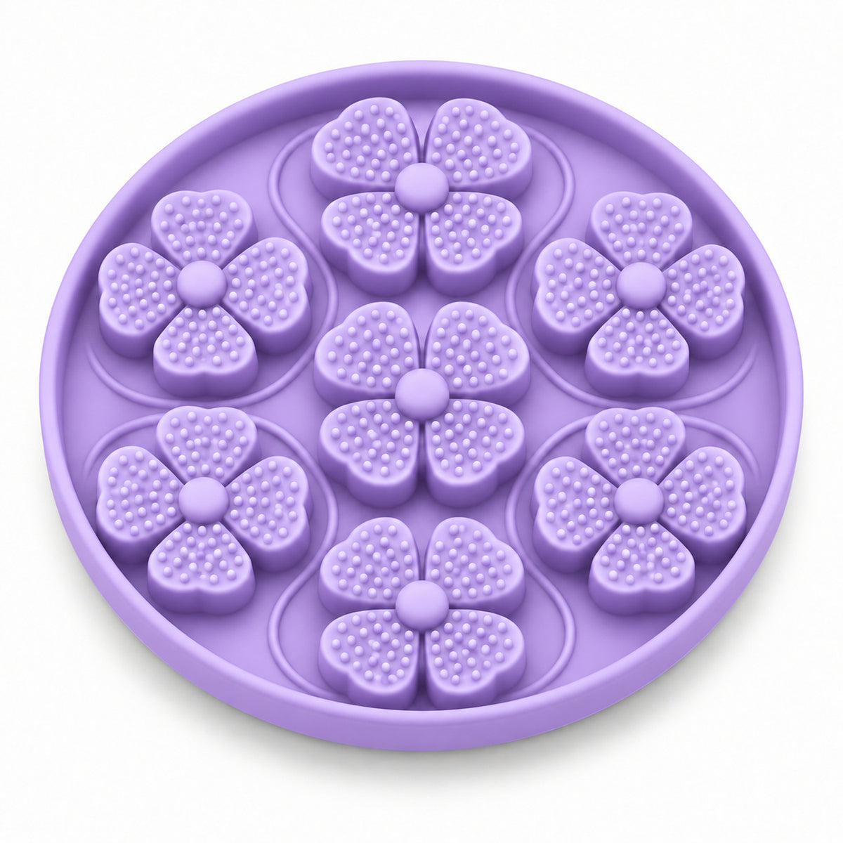 Four-Leaf Clover Silicone Pet Lick Mat, 2 Shapes, By GAVPEPY image 2 - DPlickmat13-Purple.jpg