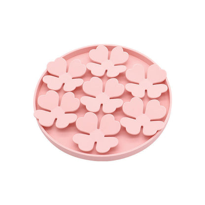Petal Round Silicone Pet Lick Mat, 7 Colors, By GAVPEPY image 3 - DPlickmat16-Pink.jpg