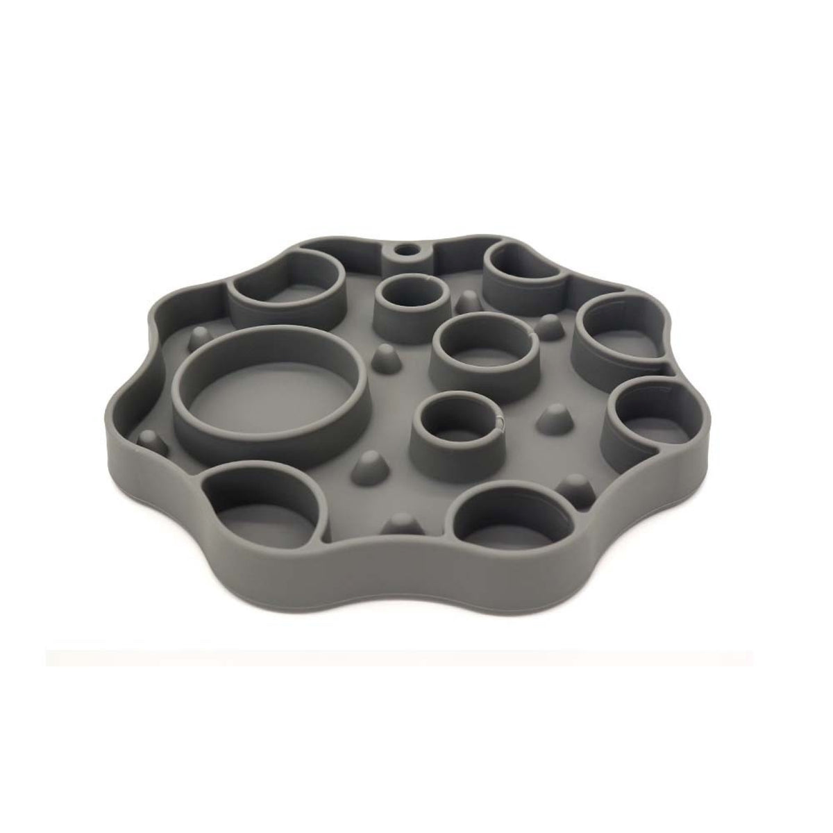 2-in-1 Silicone Pet Lick Mat & Double Bowl, 6 Colors, By GAVPEPY image 3 - DPlickmat2-DarkGray.jpg
