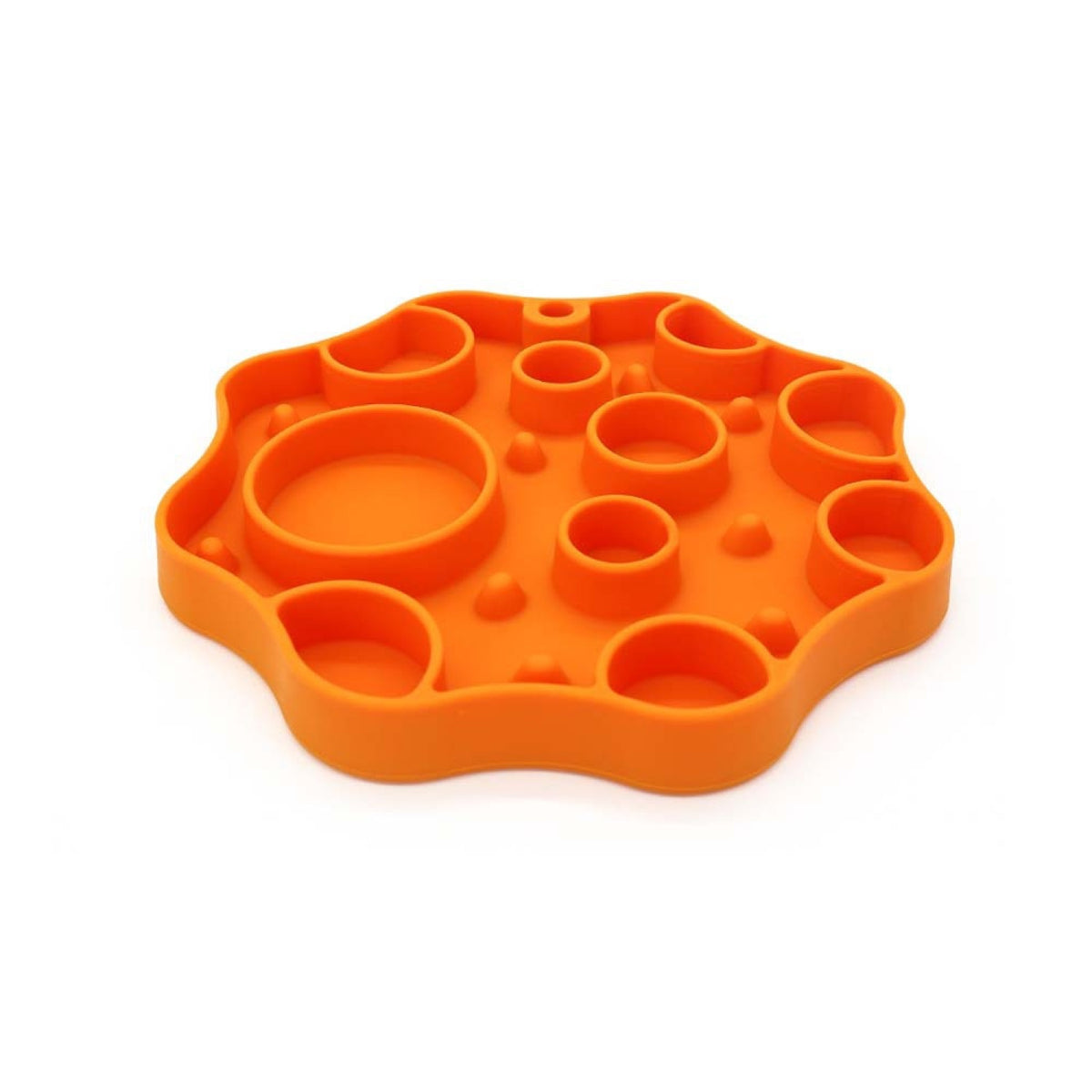 2-in-1 Silicone Pet Lick Mat & Double Bowl, 6 Colors, By GAVPEPY image 1 - DPlickmat2-DarkYellow.jpg
