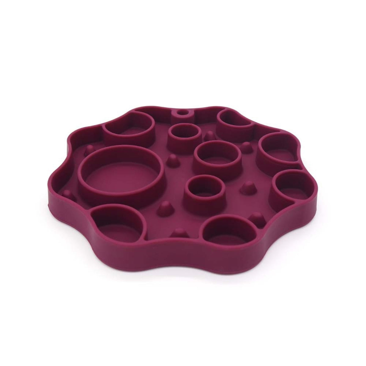 2-in-1 Silicone Pet Lick Mat & Double Bowl, 6 Colors, By GAVPEPY image 2 - DPlickmat2-GrapePurple.jpg