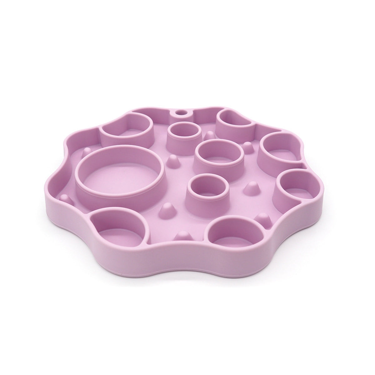 2-in-1 Silicone Pet Lick Mat & Double Bowl, 6 Colors, By GAVPEPY image 5 - DPlickmat2-LightPurple.jpg