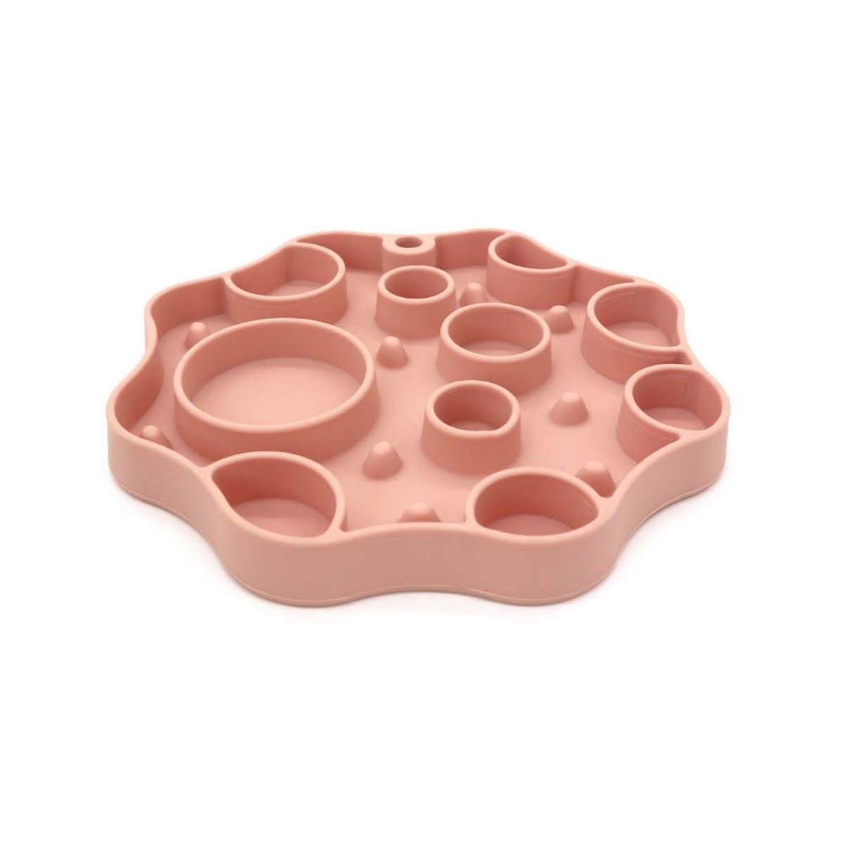 2-in-1 Silicone Pet Lick Mat & Double Bowl, 6 Colors, By GAVPEPY image 4 - DPlickmat2-PeachPink.jpg