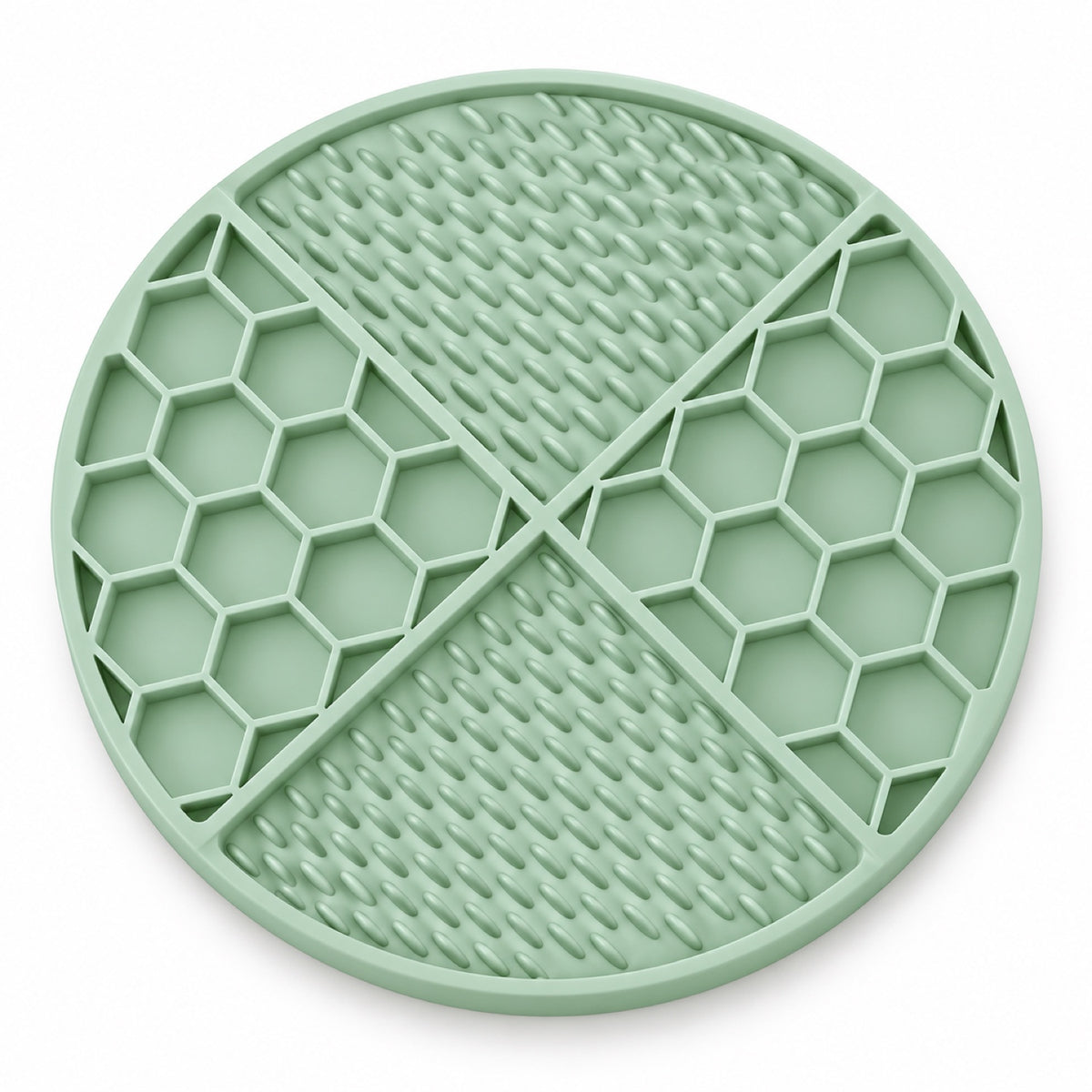 Honeycomb Silicone Pet Lick Mat, 14 Options, By GAVPEPY image 2 - DPlickmat21-MilkyGreen.jpg