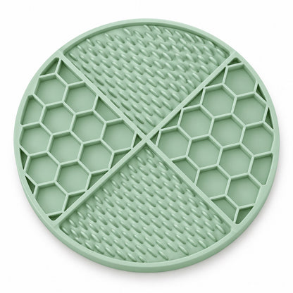 Honeycomb Silicone Pet Lick Mat, 14 Options, By GAVPEPY image 2 - DPlickmat21-MilkyGreen.jpg