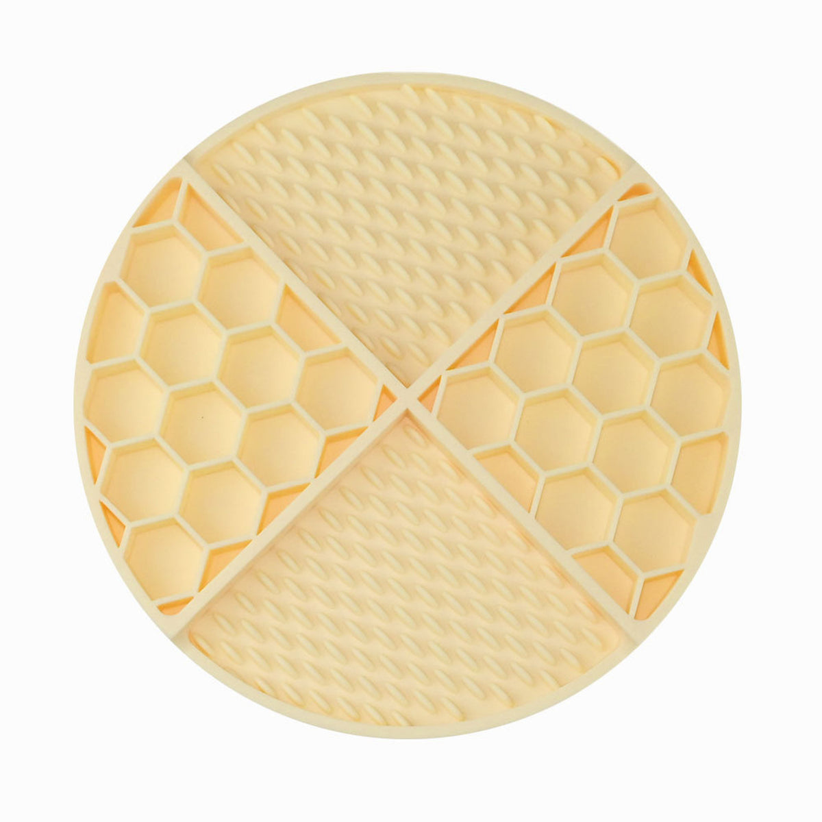 Honeycomb Silicone Pet Lick Mat, 14 Options, By GAVPEPY image 4 - DPlickmat21-MilkyYellow.jpg