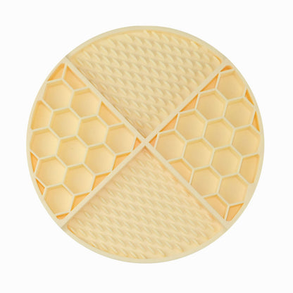 Honeycomb Silicone Pet Lick Mat, 14 Options, By GAVPEPY image 4 - DPlickmat21-MilkyYellow.jpg
