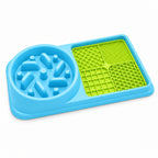 GAVPEPY PP Plastic Non-Slip Pet Slow Feeder Bowl for Everyday Feeding, Water Service and Organized Pet Care, Colors Sky Blue and Black, for Home Kitchens, Feeding Stations and Travel Setups, Slow-Feeding Layout Encourages a Measured Pace