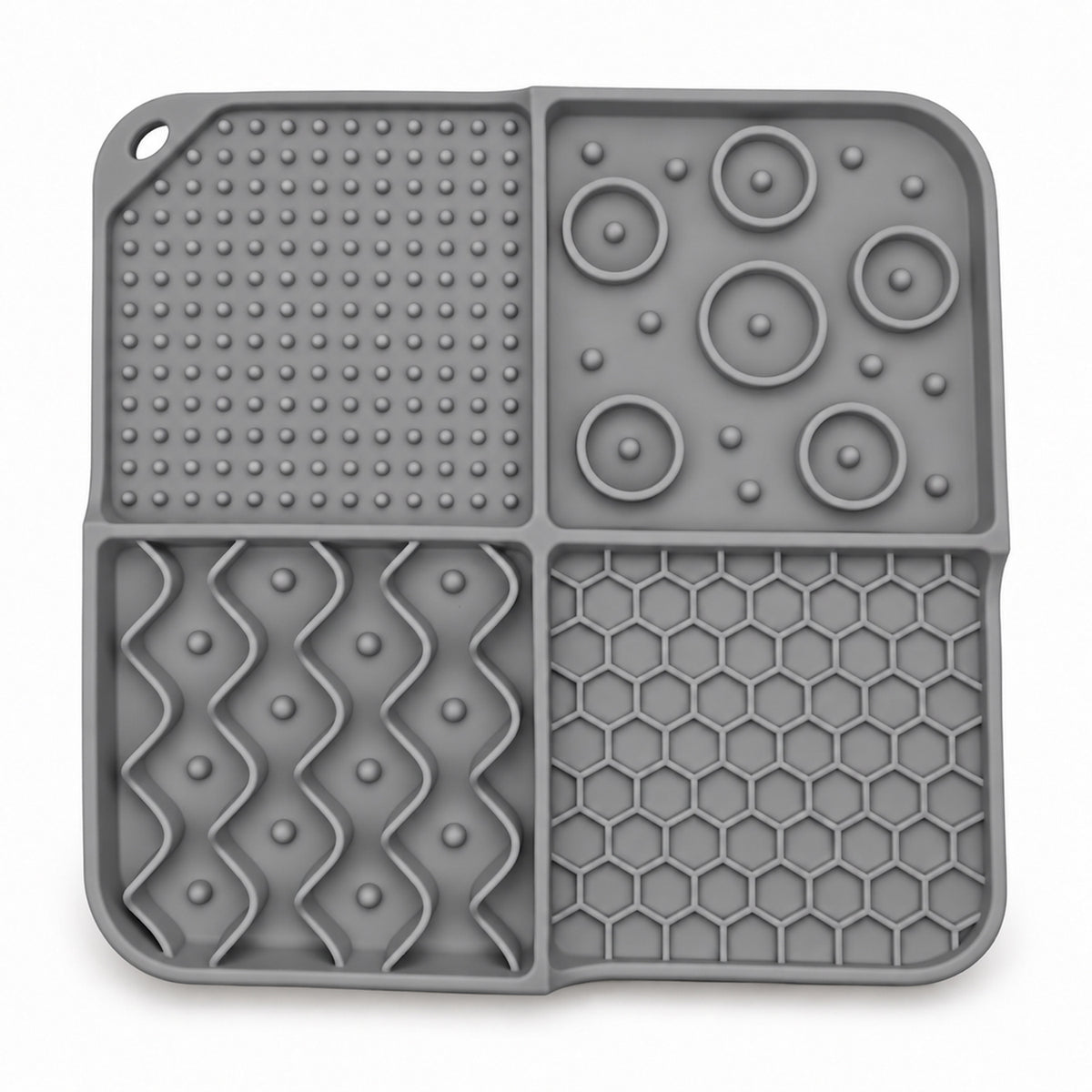 Multifunction Silicone Pet Lick Mat, 7 Colors, By GAVPEPY image 2 - DPlickmat25-PremiumGray-208X208X23.jpg