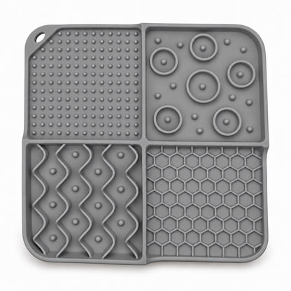 Multifunction Silicone Pet Lick Mat, 7 Colors, By GAVPEPY image 2 - DPlickmat25-PremiumGray-208X208X23.jpg