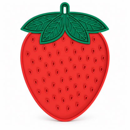 Strawberry-Shaped Silicone Pet Lick Mat, By GAVPEPY image 1 - DPlickmat29-Strawberry.jpg
