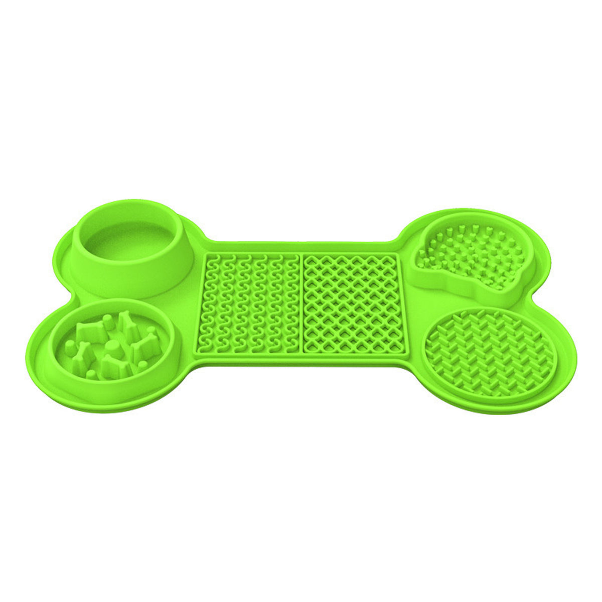 Six-Section Silicone Pet Lick Mat, 7 Configurations, By GAVPEPY image 3 - DPlickmat5-Green.jpg