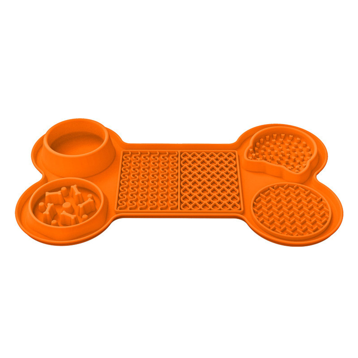 Six-Section Silicone Pet Lick Mat, 7 Configurations, By GAVPEPY image 4 - DPlickmat5-Orange.jpg