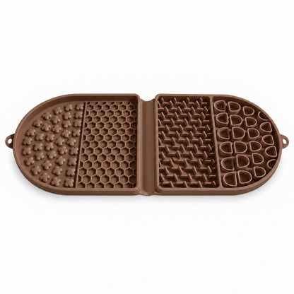 Folding Racetrack Silicone Pet Lick Mat, 3 Colors, By GAVPEPY image 3 - DPlickmat7-Brown.jpg