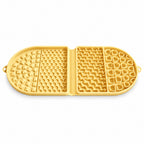 GAVPEPY Food-Grade Silicone Folding Racetrack Pet Lick Mat for Treat Spreading, Slow Licking and Supervised Enrichment, Colors Light Yellow, Purple, and Brown, for Home Feeding Areas, Grooming Routines and Quiet-Time Activities