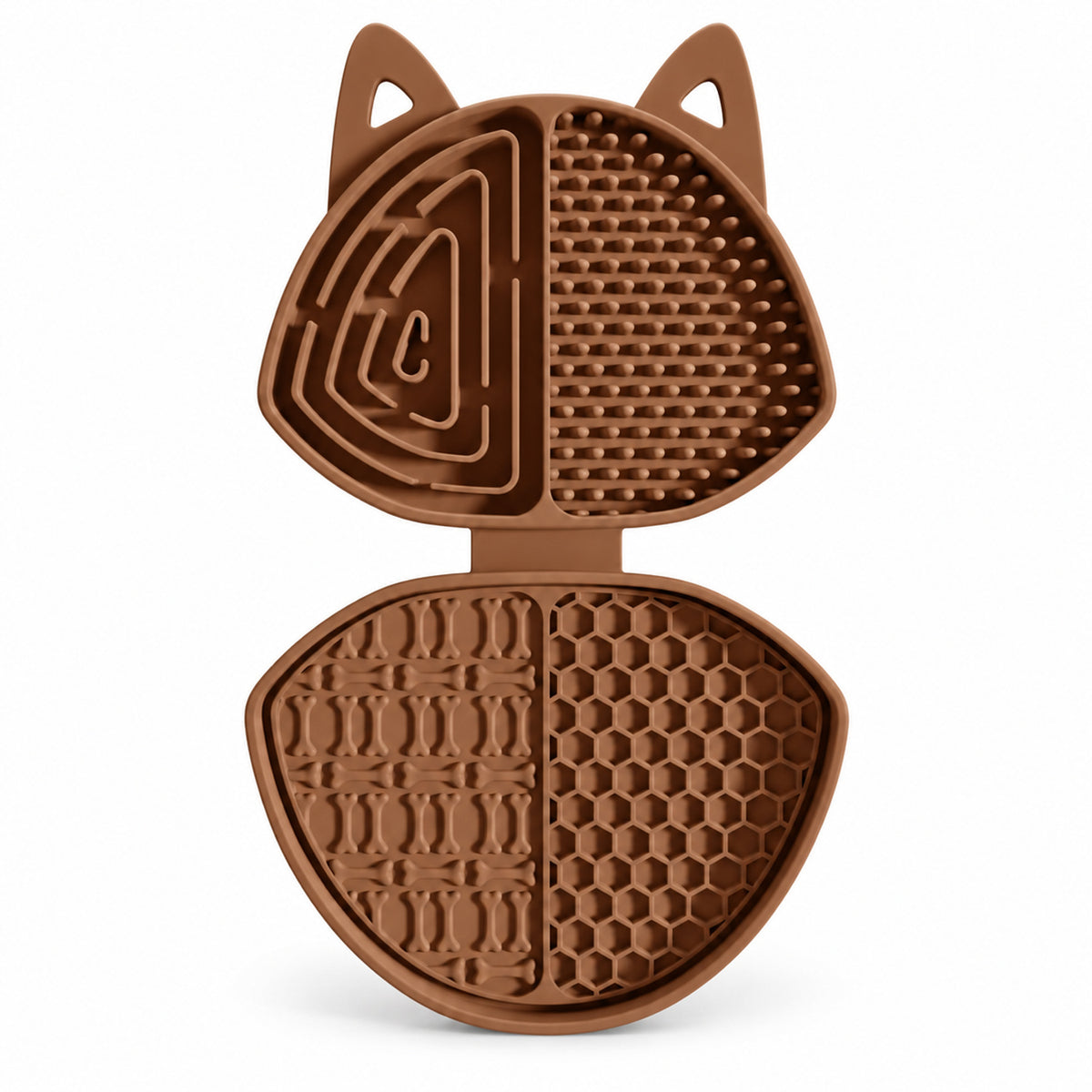 Folding Dog-Shaped Silicone Pet Lick Mat, 3 Colors, By GAVPEPY image 1 - DPlickmat8-Brown.jpg