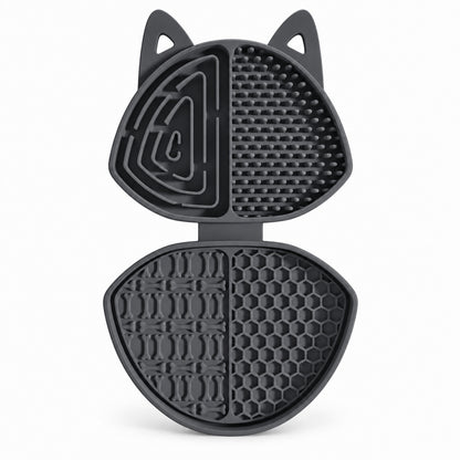 Folding Dog-Shaped Silicone Pet Lick Mat, 3 Colors, By GAVPEPY image 3 - DPlickmat8-DarkGray.jpg