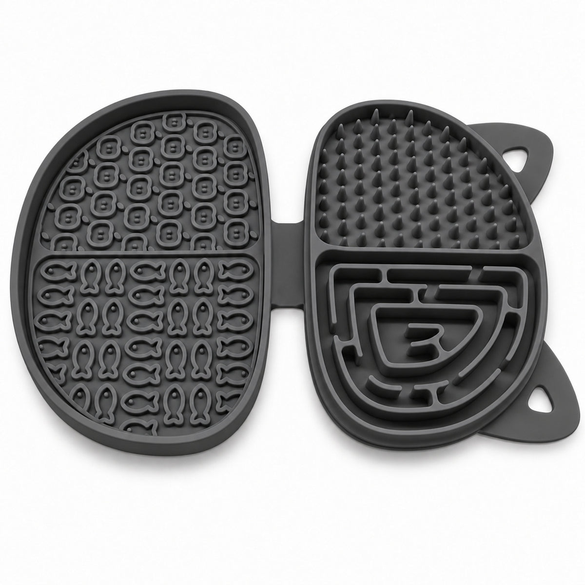 Folding Cat-Shaped Silicone Pet Lick Mat, 3 Colors, By GAVPEPY image 1 - DPlickmat9-DarkGray.jpg
