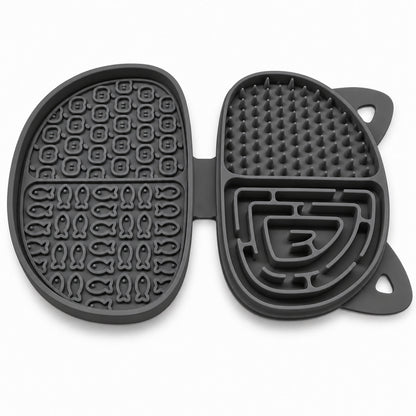 Folding Cat-Shaped Silicone Pet Lick Mat, 3 Colors, By GAVPEPY image 1 - DPlickmat9-DarkGray.jpg