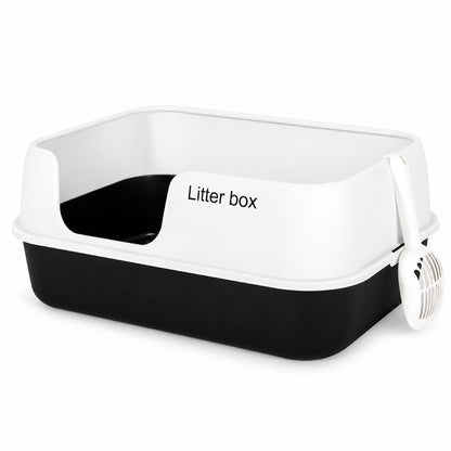 GAVPEPY High-Sided Cat Litter Box, 3 Options image 8 - DPlitterbox10-Black-White-62X44X26CM.jpg