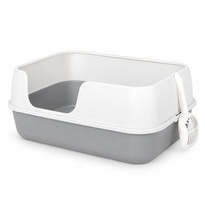 GAVPEPY High-Sided Cat Litter Box, 3 Options image 9 - DPlitterbox10-Gray-White-62X44X26CM.jpg