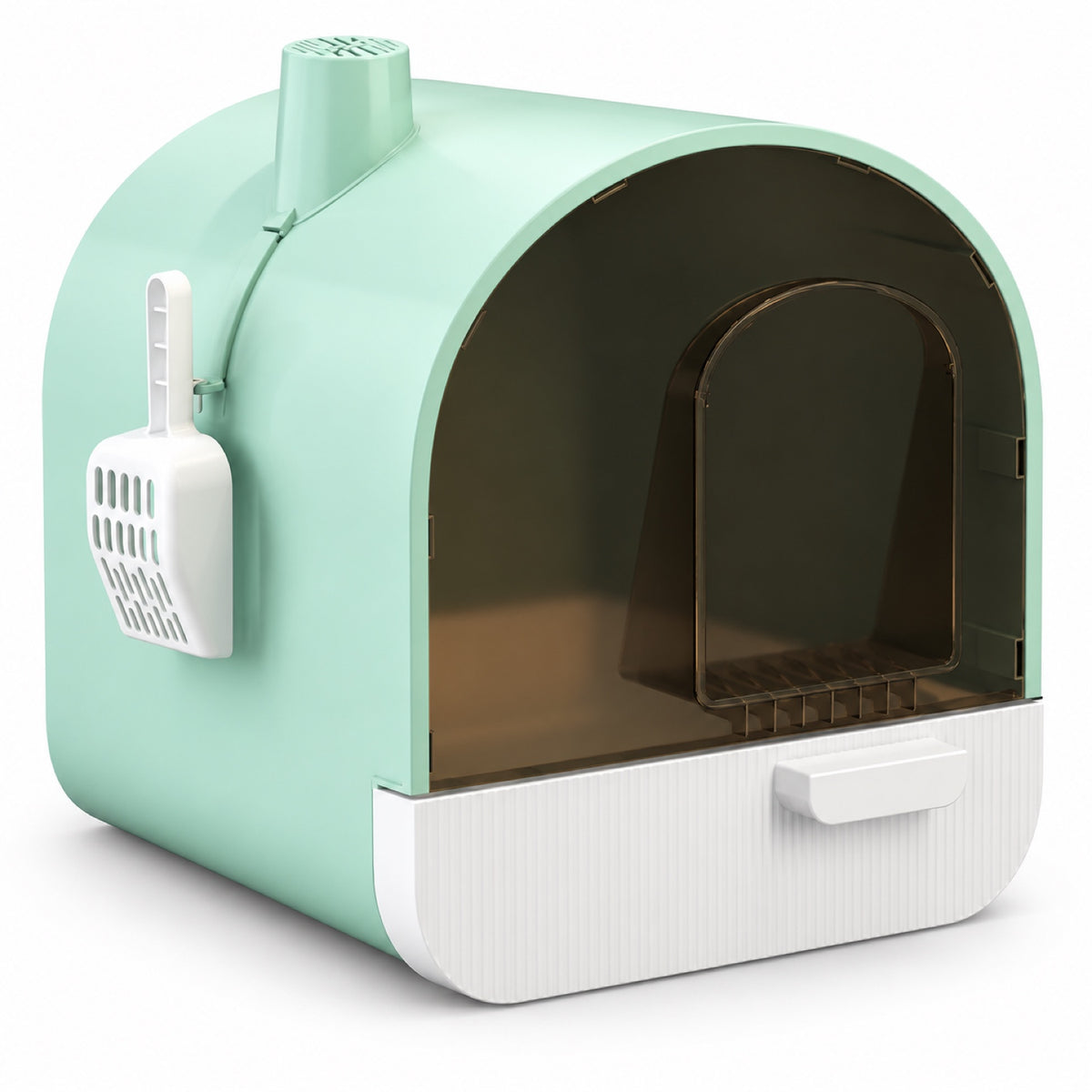 GAVPEPY Drawer Enclosed Cat Litter Box, 6 Options image 13 - DPlitterbox11-Green-43X44X47CM-V4.jpg