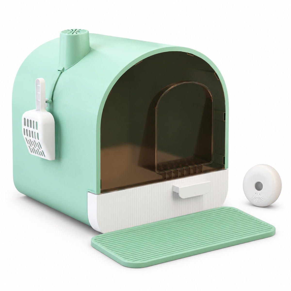 GAVPEPY Drawer Enclosed Cat Litter Box, 6 Options image 10 - DPlitterbox11-Green-43X44X47CM-V6.jpg