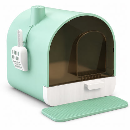 GAVPEPY Drawer Enclosed Cat Litter Box, 6 Options image 12 - DPlitterbox11-Green-43X44X47CM.jpg