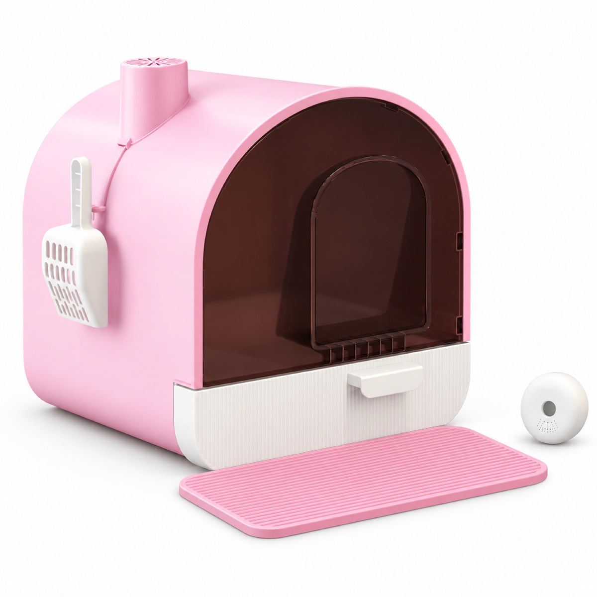 GAVPEPY Drawer Enclosed Cat Litter Box, 6 Options image 8 - DPlitterbox11-Pink-43X44X47CM-V5.jpg