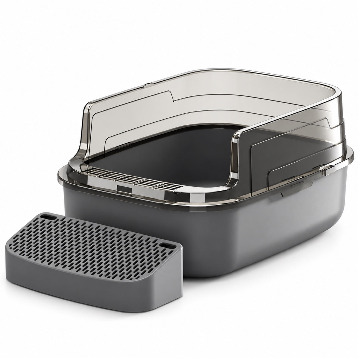 GAVPEPY High-Sided Cat Litter Box, 4 Options image 8 - DPlitterbox14-Gray-62X45X40CM-WithScoop.jpg