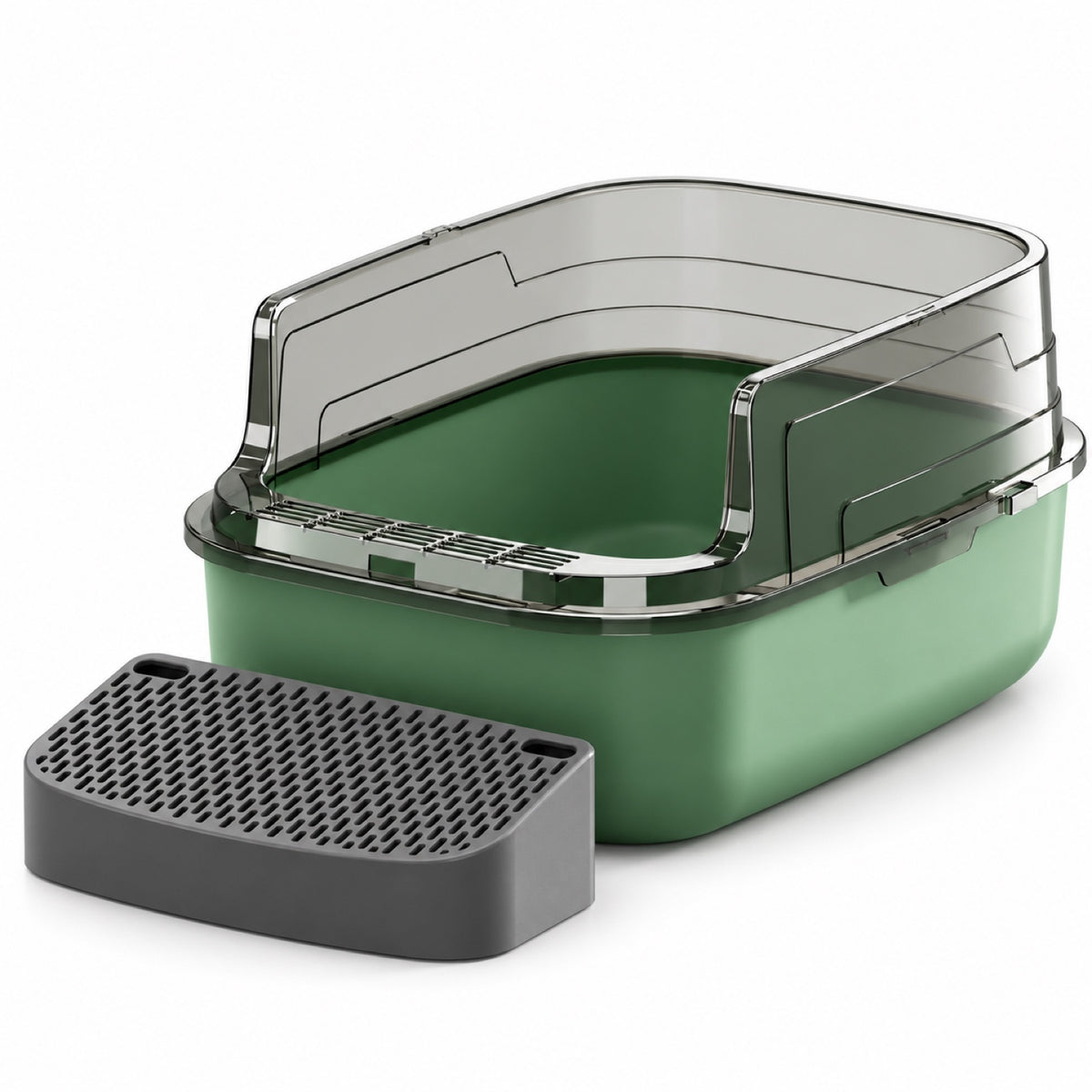 GAVPEPY High-Sided Cat Litter Box, 4 Options image 11 - DPlitterbox14-Green-62X45X40CM-WithScoop.jpg