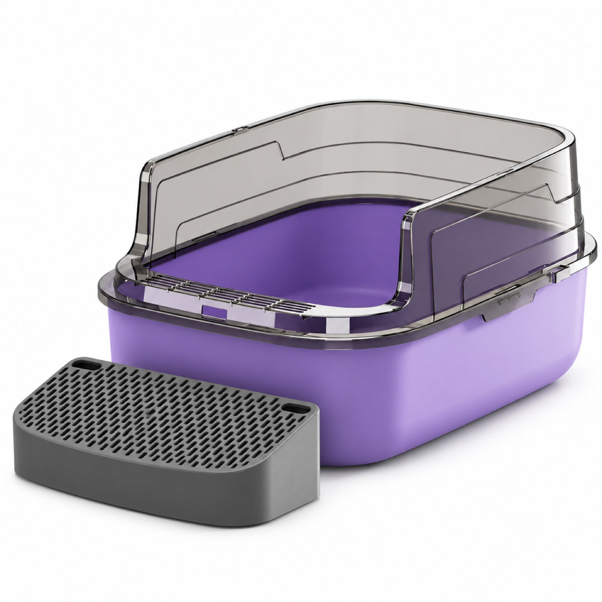 GAVPEPY High-Sided Cat Litter Box, 4 Options image 10 - DPlitterbox14-Purple-62X45X40CM-WithScoop.jpg