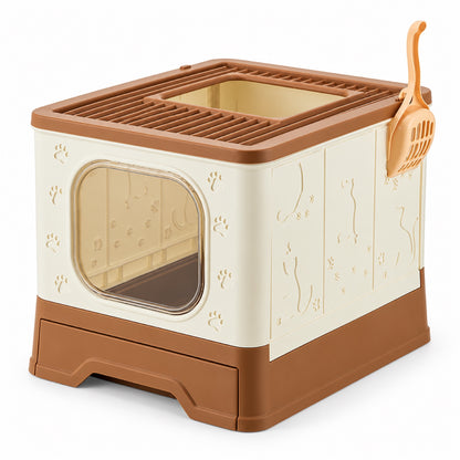 GAVPEPY Foldable High-Sided Cat Litter Box, 2 Options image 8 - DPlitterbox16-White-49-5X39X38CM.jpg