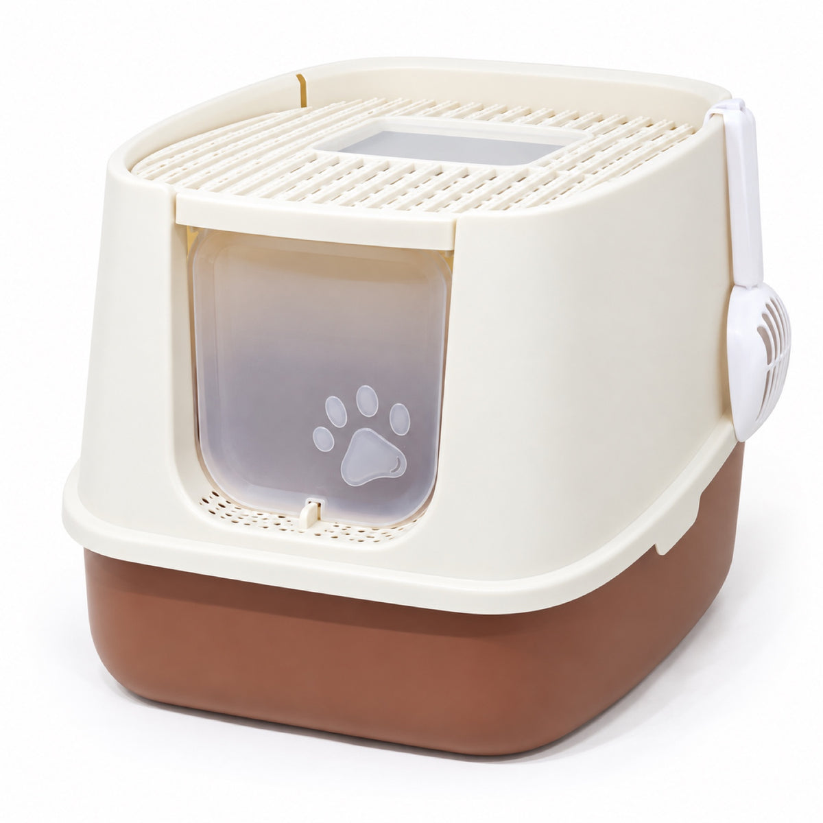 GAVPEPY Extra Large Top-Entry Enclosed Cat Litter Box, 2 Options image 8 - DPlitterbox17-Brown-SMALL.jpg