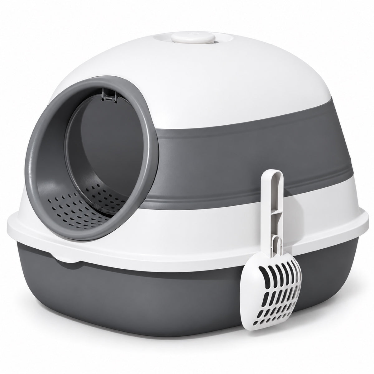 GAVPEPY Enclosed Cat Litter Box image 8 - DPlitterbox18-Gray-White-55X42X15-5CM.jpg