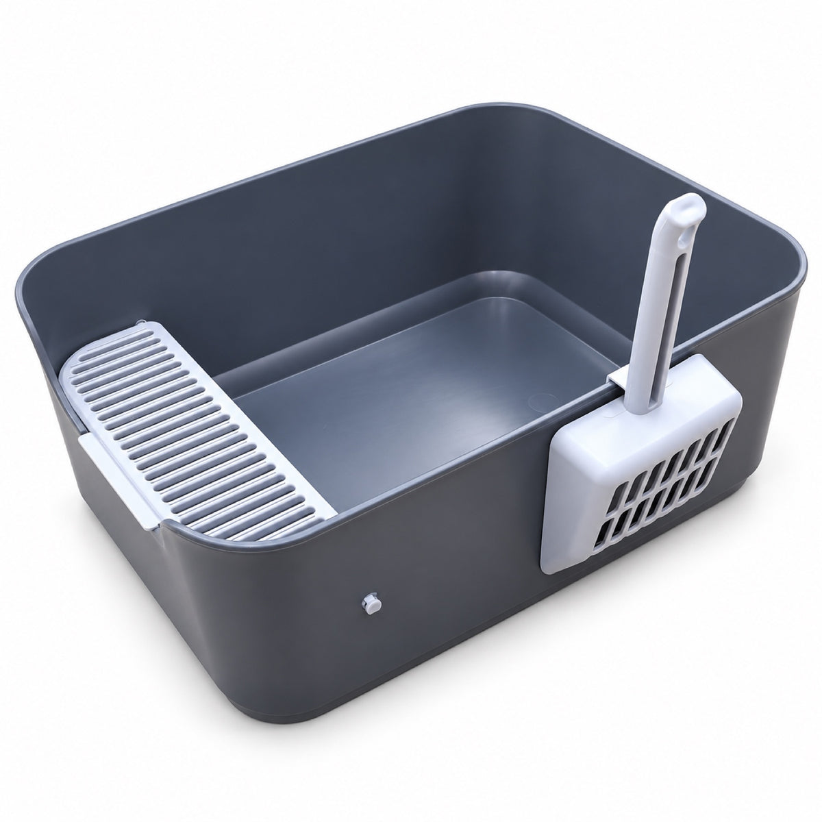 GAVPEPY High-Sided Cat Litter Box, 2 Options image 8 - DPlitterbox19-DarkGray-LARGE.jpg