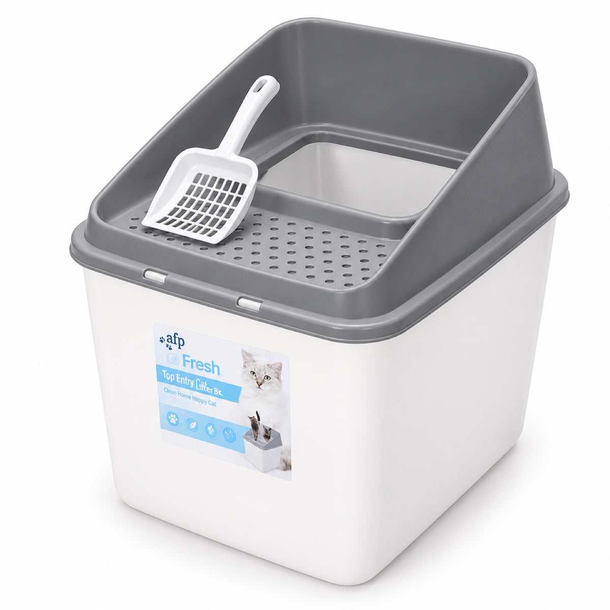 GAVPEPY Top-Entry Enclosed Cat Litter Box, 2 Options image 8 - DPlitterbox21-Gray-SMALL.jpg