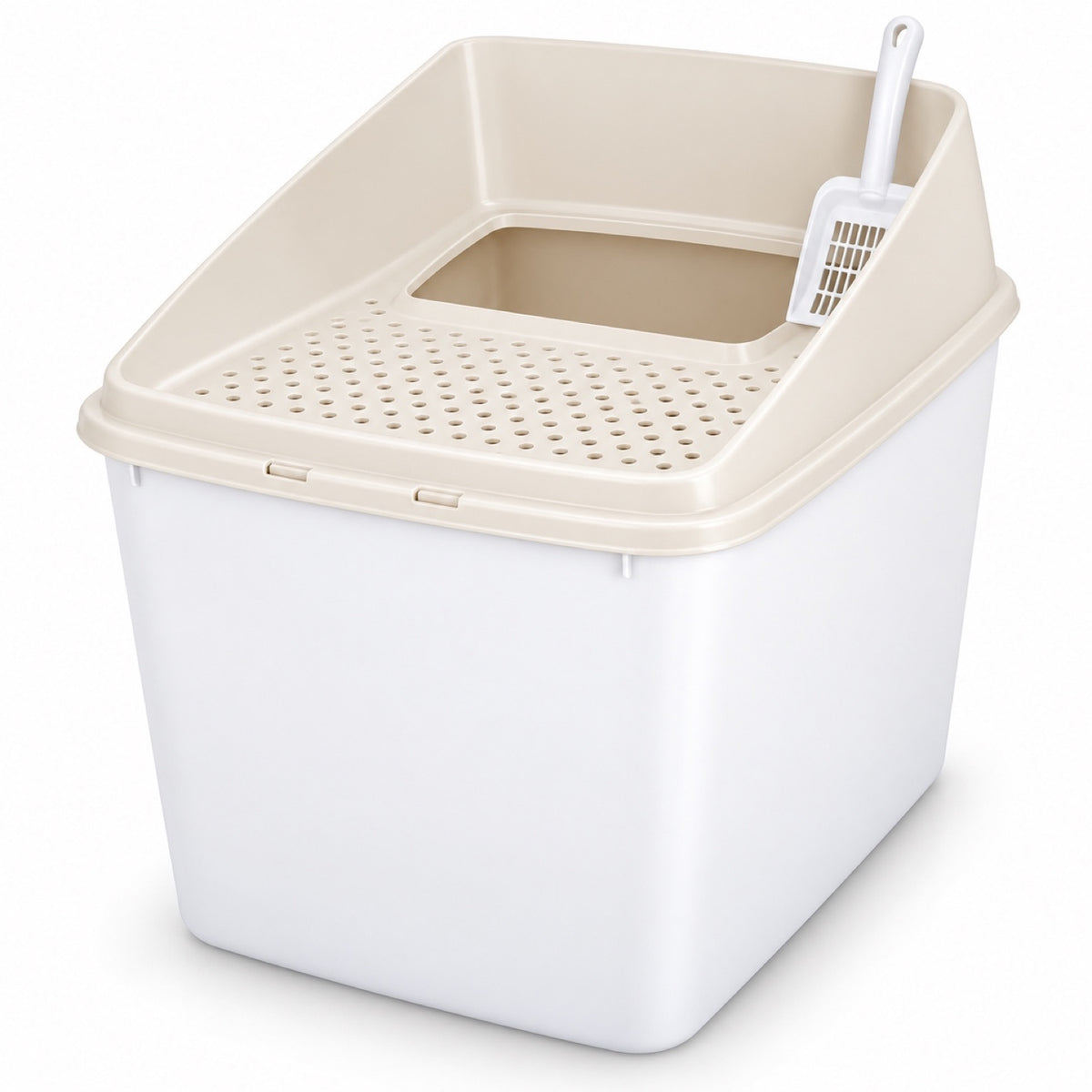 GAVPEPY Top-Entry Enclosed Cat Litter Box, 4 Options image 9 - DPlitterbox22-Beige-LARGE.jpg