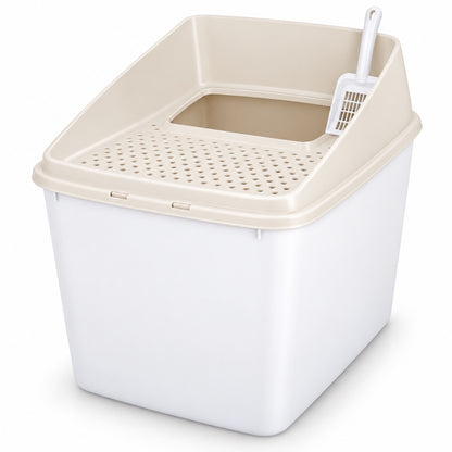 GAVPEPY Top-Entry Enclosed Cat Litter Box, 4 Options image 9 - DPlitterbox22-Beige-LARGE.jpg