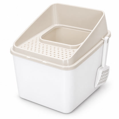 GAVPEPY Top-Entry Enclosed Cat Litter Box, 4 Options image 11 - DPlitterbox22-Beige-SMALL.jpg