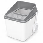 GAVPEPY PP Resin Top-Entry Enclosed Cat Litter Box for Indoor Cat Litter Management and Daily Cleaning, Sizes 38 x 33 x 44 cm and 52 x 39 x 52 cm, Colors Gray and Beige, for Homes, Apartments, Bathrooms and Dedicated Litter Areas