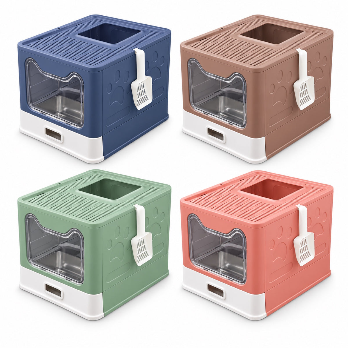 GAVPEPY Foldable Top-Entry Enclosed Cat Litter Box, 4 Options image 9 - DPlitterbox25-50X40X40CM.jpg