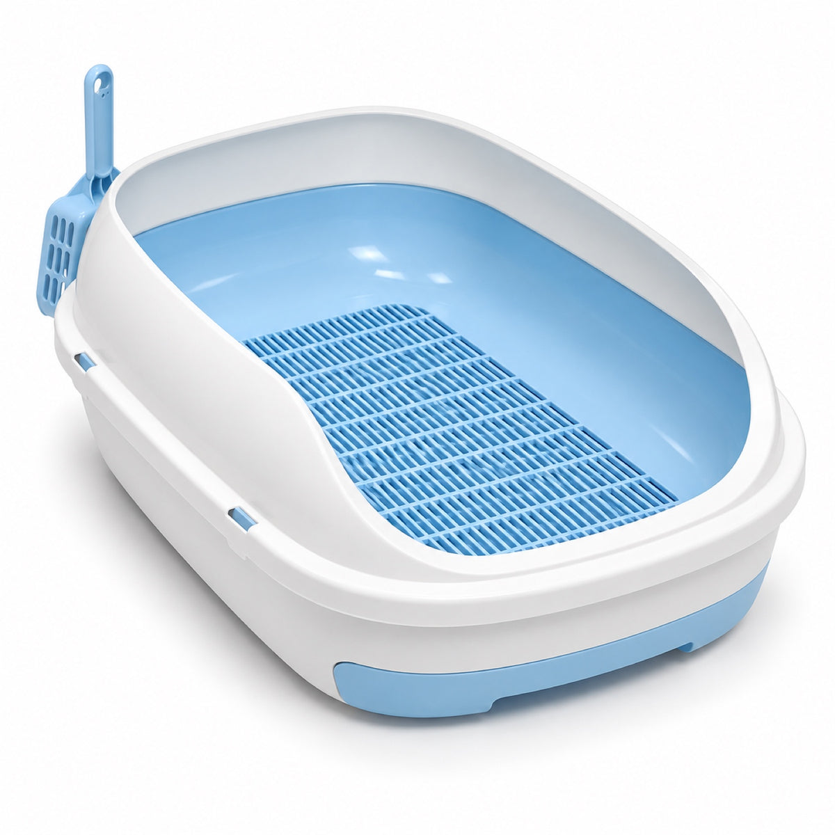 GAVPEPY Drawer Double-Layer Cat Litter Box, 10 Options image 13 - DPlitterbox26-White-Blue-51X40-5X20-5CM.jpg