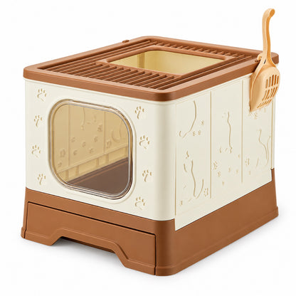 GAVPEPY Foldable Top-Entry Drawer Enclosed Cat Litter Box, 2 Options image 9 - DPlitterbox28-52X42X12-5CM.jpg